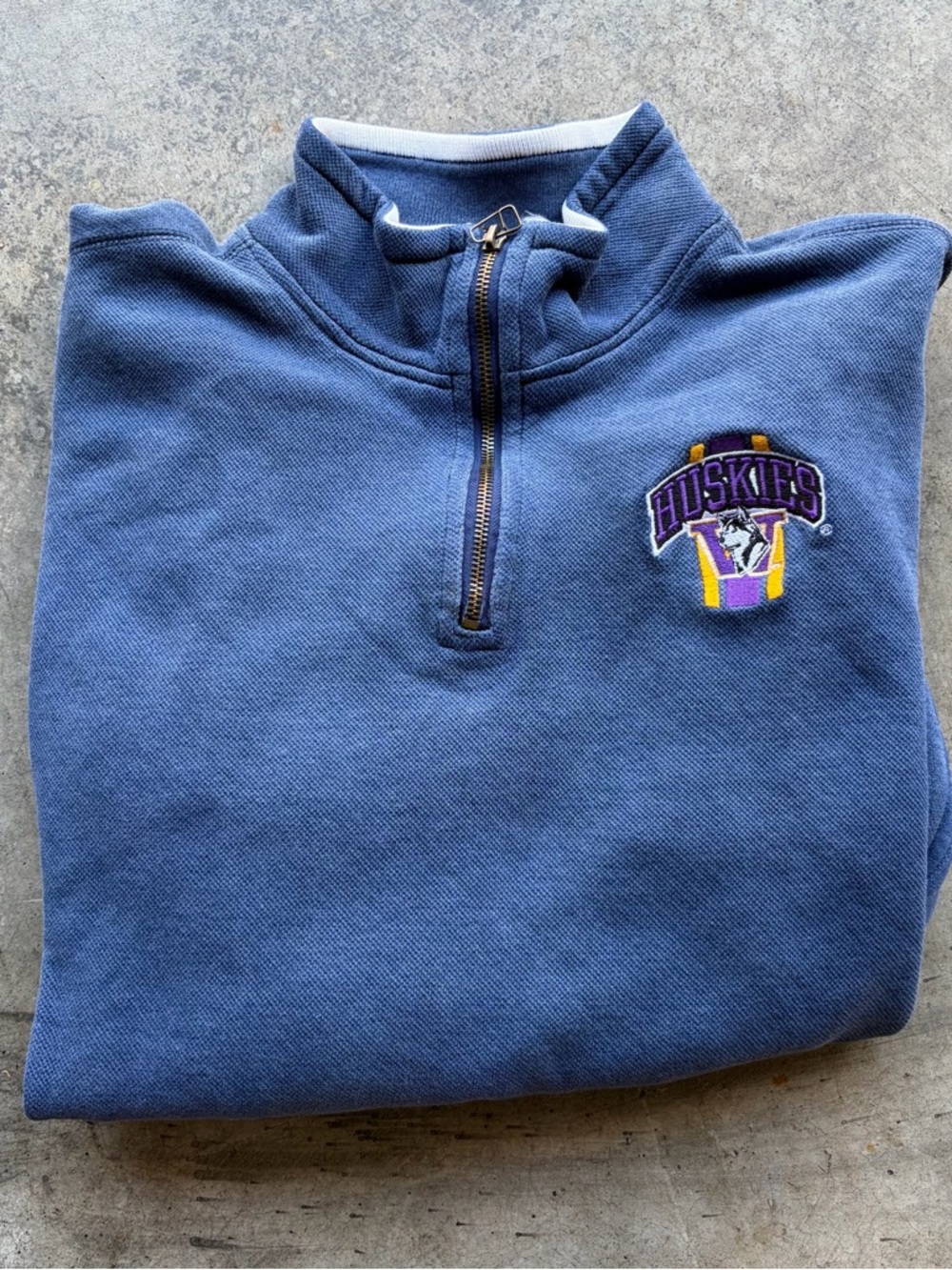 Vintage 90s UW Washington Huskies Quarter Zip Sweatshirt Pro Player